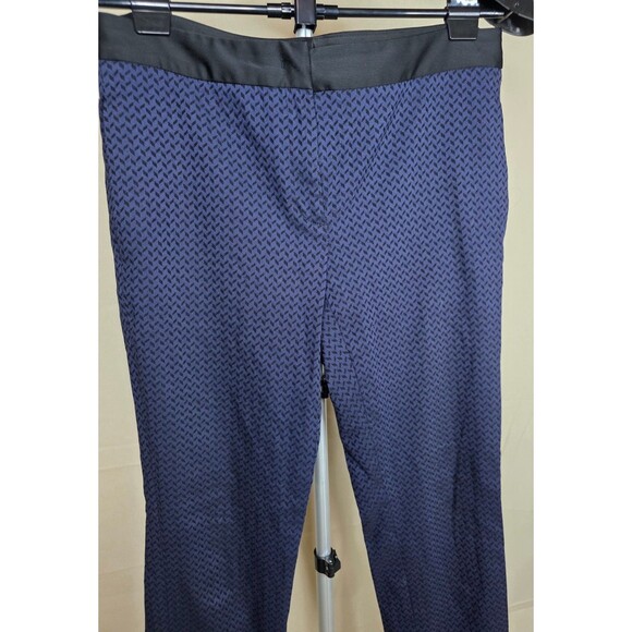 DKNY Midnight Blue Jacquard Dress Pants Size 4 Ankle Slim Trousers - 2010s - Picture 2 of 12
